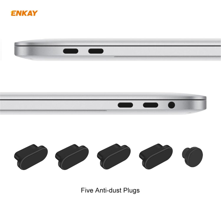 ENKAY Custodia protettiva per laptop in cristallo 3 in 1 + Pellicola per tastiera in TPU versione UE + Set di tappi antipolvere per MacBook Pro 13,3 pollici A1706 / A1989 / A2159 (con Touch Bar)