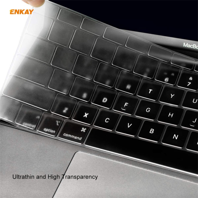 ENKAY Custodia protettiva per laptop in cristallo 3 in 1 + Pellicola per tastiera in TPU versione UE + Set di tappi antipolvere per MacBook Pro 13,3 pollici A1706 / A1989 / A2159 (con Touch Bar)