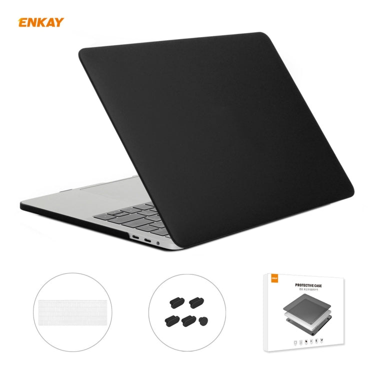 ENKAY Custodia protettiva per laptop opaca 3 in 1 + Pellicola per tastiera in TPU versione USA + Set di tappi antipolvere per MacBook Pro 13,3 pollici A1706 / A1989 / A2159 (con Touch Bar)