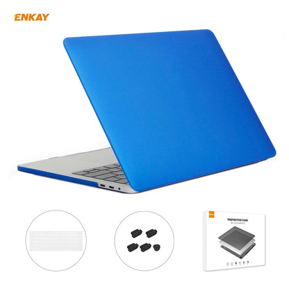 ENKAY Custodia protettiva per laptop opaca 3 in 1 + Pellicola per tastiera in TPU versione USA + Set di tappi antipolvere per MacBook Pro 13,3 pollici A1706 / A1989 / A2159 (con Touch Bar)