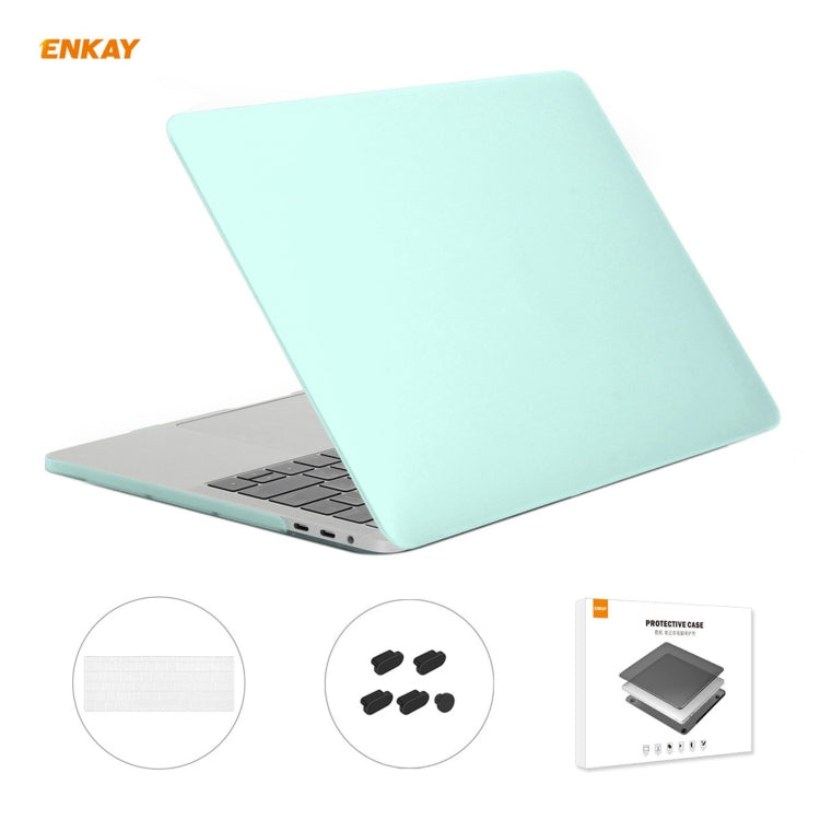 ENKAY Custodia protettiva per laptop opaca 3 in 1 + Pellicola per tastiera in TPU versione USA + Set di tappi antipolvere per MacBook Pro 13,3 pollici A1706 / A1989 / A2159 (con Touch Bar)