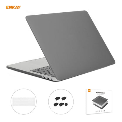 ENKAY Custodia protettiva per laptop opaca 3 in 1 + Pellicola per tastiera in TPU versione USA + Set di tappi antipolvere per MacBook Pro 13,3 pollici A1706 / A1989 / A2159 (con Touch Bar)