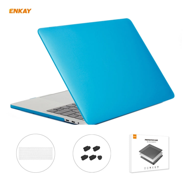 ENKAY Custodia protettiva per laptop opaca 3 in 1 + Pellicola per tastiera in TPU versione USA + Set di tappi antipolvere per MacBook Pro 13,3 pollici A1706 / A1989 / A2159 (con Touch Bar)