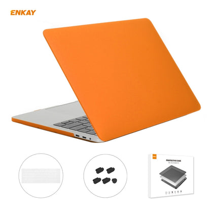 ENKAY Custodia protettiva per laptop opaca 3 in 1 + Pellicola per tastiera in TPU versione USA + Set di tappi antipolvere per MacBook Pro 13,3 pollici A1706 / A1989 / A2159 (con Touch Bar)