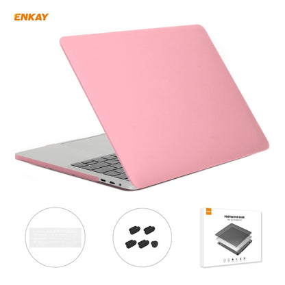 ENKAY Custodia protettiva per laptop opaca 3 in 1 + Pellicola per tastiera in TPU versione USA + Set di tappi antipolvere per MacBook Pro 13,3 pollici A1706 / A1989 / A2159 (con Touch Bar)