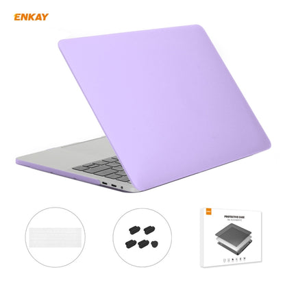 ENKAY Custodia protettiva per laptop opaca 3 in 1 + Pellicola per tastiera in TPU versione USA + Set di tappi antipolvere per MacBook Pro 13,3 pollici A1706 / A1989 / A2159 (con Touch Bar)