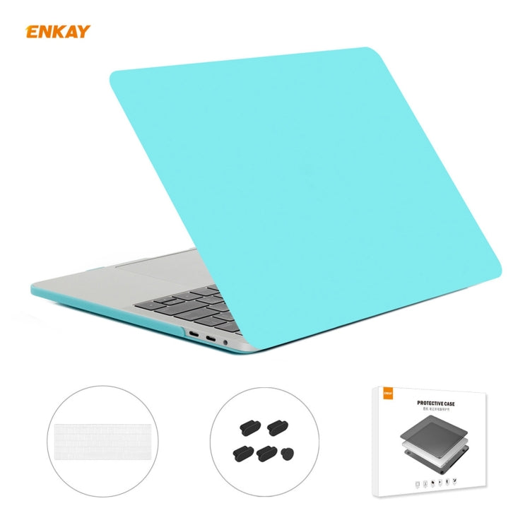 ENKAY Custodia protettiva per laptop opaca 3 in 1 + Pellicola per tastiera in TPU versione USA + Set di tappi antipolvere per MacBook Pro 13,3 pollici A1706 / A1989 / A2159 (con Touch Bar)