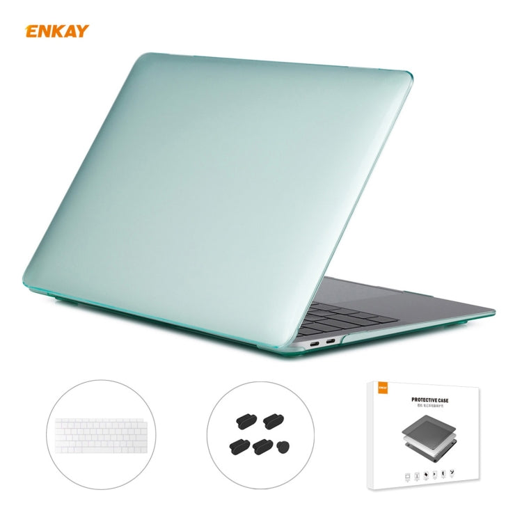 ENKAY Custodia protettiva per laptop in cristallo 3 in 1 + pellicola per tastiera in TPU versione USA + set di tappi antipolvere per MacBook Air 13,3 pollici A1932 (2018)