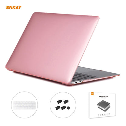 ENKAY Custodia protettiva per laptop in cristallo 3 in 1 + pellicola per tastiera in TPU versione USA + set di tappi antipolvere per MacBook Air 13,3 pollici A1932 (2018)