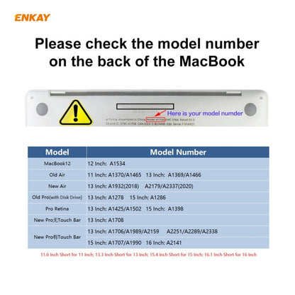 ENKAY Custodia protettiva per laptop in cristallo 3 in 1 + pellicola per tastiera in TPU versione USA + set di tappi antipolvere per MacBook Air 13,3 pollici A1932 (2018)