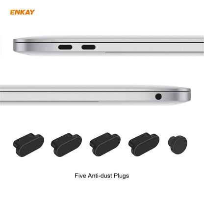 ENKAY Custodia protettiva per laptop in cristallo 3 in 1 + pellicola per tastiera in TPU versione USA + set di tappi antipolvere per MacBook Air 13,3 pollici A1932 (2018)