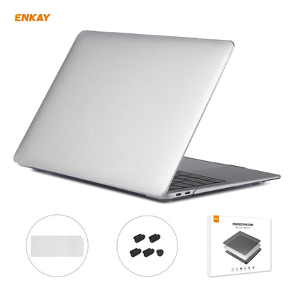 ENKAY Custodia protettiva per laptop in cristallo 3 in 1 + pellicola per tastiera in TPU versione USA + set di tappi antipolvere per MacBook Air 13,3 pollici A2179 e A2337 (2020)