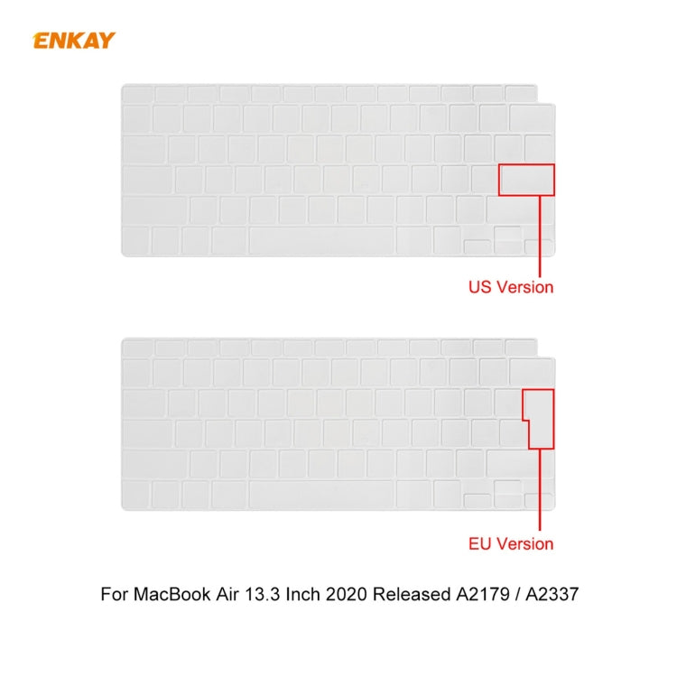 ENKAY Custodia protettiva per laptop in cristallo 3 in 1 + Pellicola per tastiera in TPU versione UE + Set di tappi antipolvere per MacBook Air 13,3 pollici A2179 e A2337 (2020)