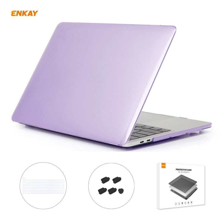 ENKAY Custodia protettiva per laptop in cristallo 3 in 1 + pellicola per tastiera in TPU versione USA + set di tappi antipolvere per MacBook Pro 13,3 pollici A2251 e A2289 e A2338 (con Touch Bar)