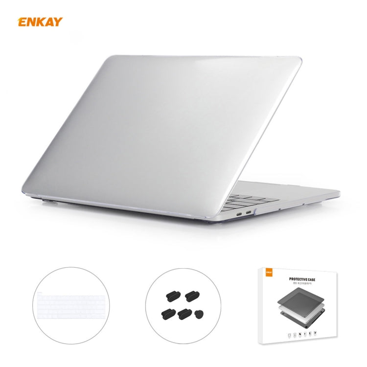 ENKAY Custodia protettiva per laptop in cristallo 3 in 1 + pellicola per tastiera in TPU versione USA + set di tappi antipolvere per MacBook Pro 13,3 pollici A2251 e A2289 e A2338 (con Touch Bar)