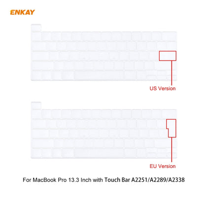 ENKAY Custodia protettiva per laptop in cristallo 3 in 1 + pellicola per tastiera in TPU versione USA + set di tappi antipolvere per MacBook Pro 13,3 pollici A2251 e A2289 e A2338 (con Touch Bar)