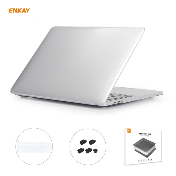 ENKAY Custodia protettiva per laptop in cristallo 3 in 1 + Pellicola per tastiera in TPU versione UE + Set di tappi antipolvere per MacBook Pro 13,3 pollici A2251 & A2289 & A2338 (con Touch Bar)