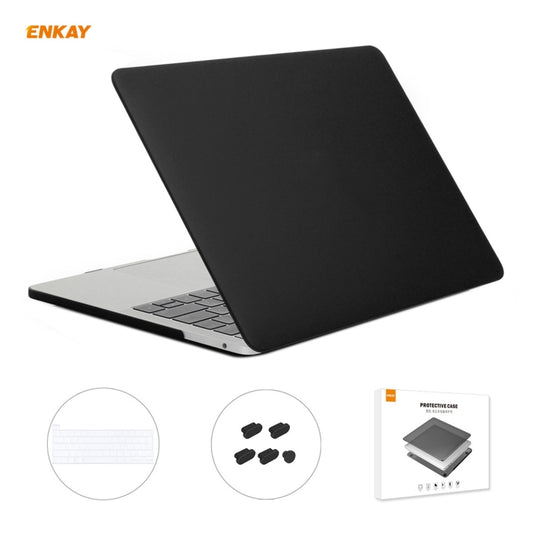 ENKAY Custodia protettiva per laptop opaca 3 in 1 + Pellicola per tastiera in TPU versione UE + Set di tappi antipolvere per MacBook Pro 13,3 pollici A2251 & A2289 & A2338 (con Touch Bar)