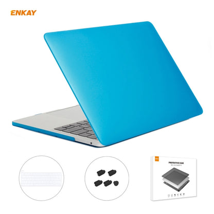 ENKAY Custodia protettiva per laptop opaca 3 in 1 + Pellicola per tastiera in TPU versione UE + Set di tappi antipolvere per MacBook Pro 13,3 pollici A2251 & A2289 & A2338 (con Touch Bar)