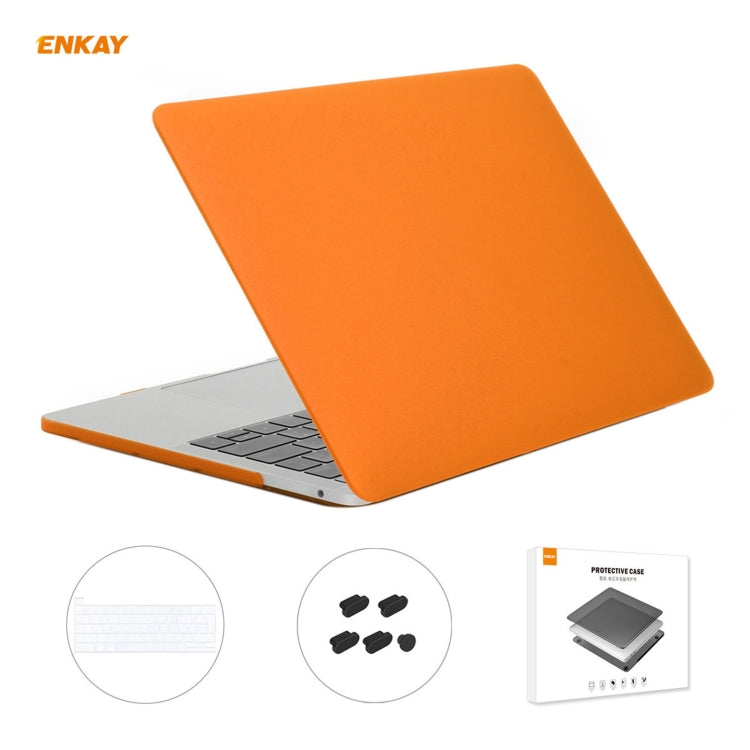 ENKAY Custodia protettiva per laptop opaca 3 in 1 + Pellicola per tastiera in TPU versione UE + Set di tappi antipolvere per MacBook Pro 13,3 pollici A2251 & A2289 & A2338 (con Touch Bar)