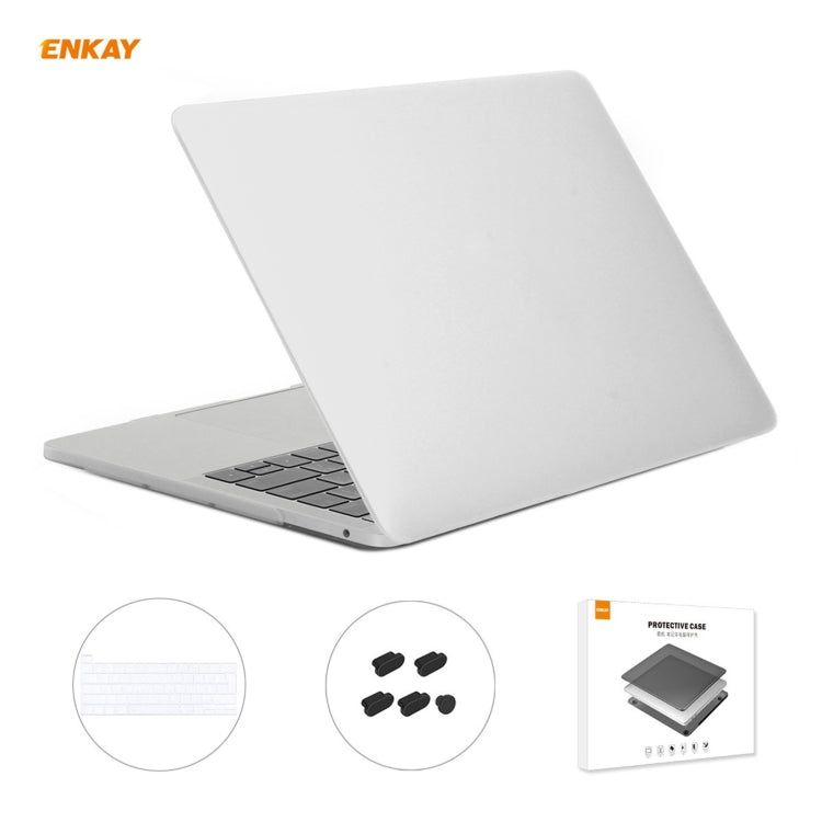 ENKAY Custodia protettiva per laptop opaca 3 in 1 + Pellicola per tastiera in TPU versione UE + Set di tappi antipolvere per MacBook Pro 13,3 pollici A2251 & A2289 & A2338 (con Touch Bar)