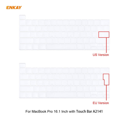 ENKAY 3 in 1 custodia protettiva opaca per laptop + pellicola per tastiera in TPU versione USA + set di tappi antipolvere per MacBook Pro 16 pollici A2141 (con Touch Bar)