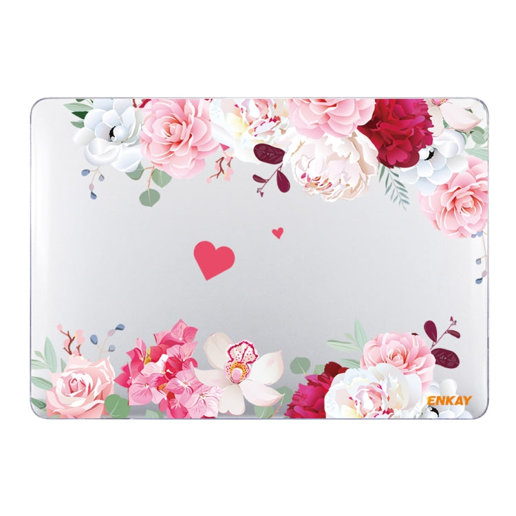 ENKAY Flower Series Pattern Laotop Custodia protettiva in cristallo per MacBook Pro 13,3 pollici A1706 / A1708 / A1989 / A2159