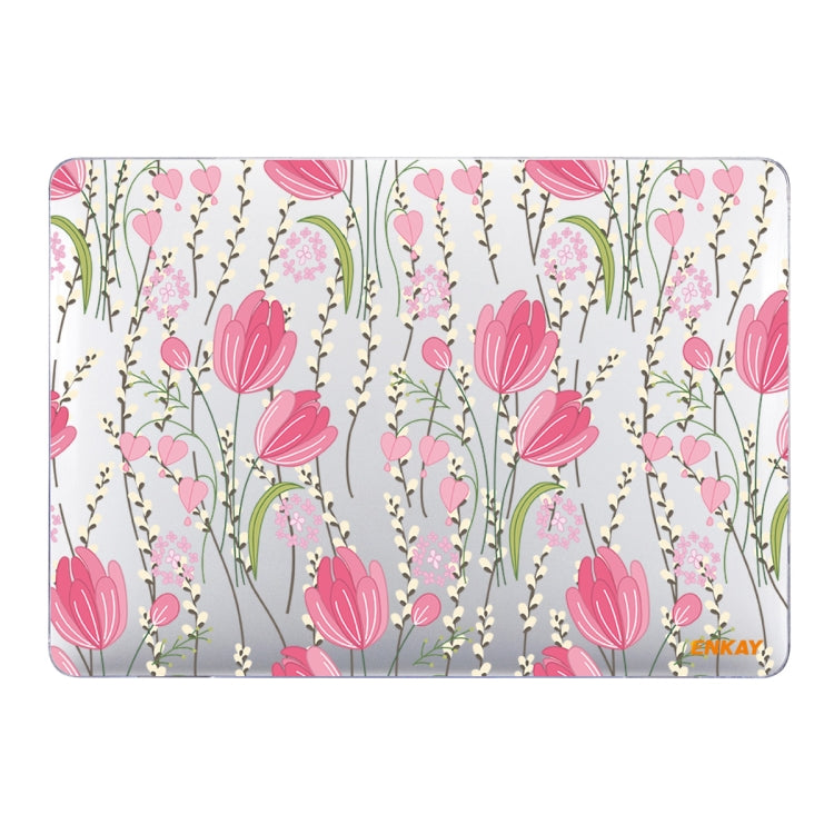 ENKAY Flower Series Pattern Laotop Custodia protettiva in cristallo per MacBook Pro 13,3 pollici A1706 / A1708 / A1989 / A2159