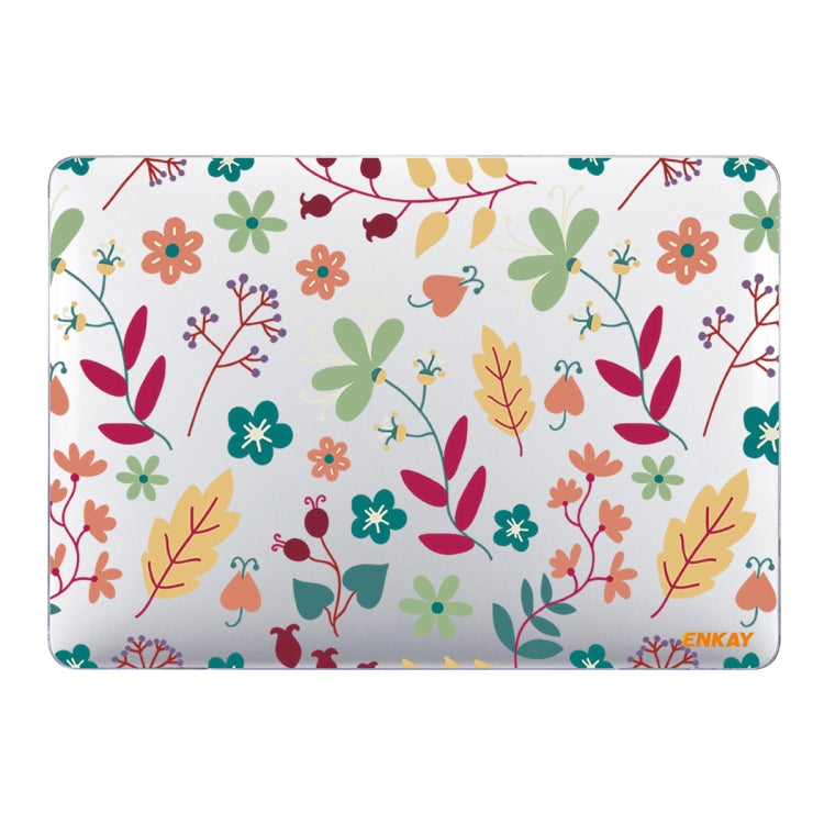 ENKAY Flower Series Pattern Laotop Custodia protettiva in cristallo per MacBook Pro 16,2 pollici A2485 2021