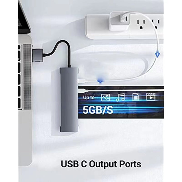 Hub adattatore multiporta tipo C 7 in 2 per Mac Dongle con HDMI 4K, Thunderbolt 3/4