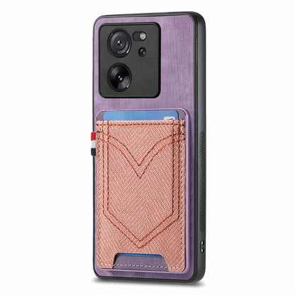 Custodia per cellulare Xiaomi  in pelle con texture denim con slot per schede