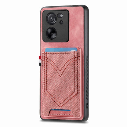 Custodia per cellulare Xiaomi  in pelle con texture denim con slot per schede