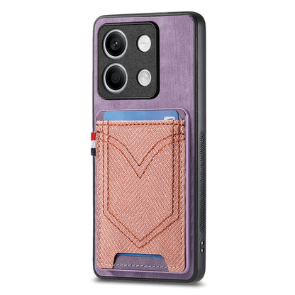 Custodia per cellulare Xiaomi  in pelle con texture denim con slot per schede