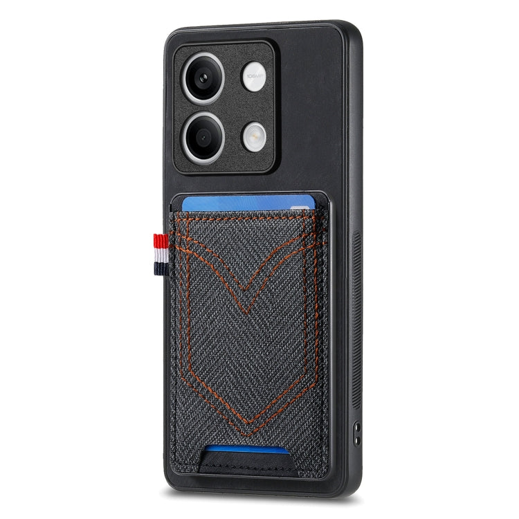 Custodia per cellulare Xiaomi  in pelle con texture denim con slot per schede