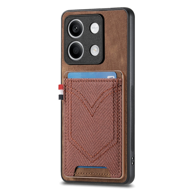 Custodia per cellulare Xiaomi  in pelle con texture denim con slot per schede