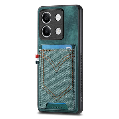 Custodia per cellulare Xiaomi  in pelle con texture denim con slot per schede