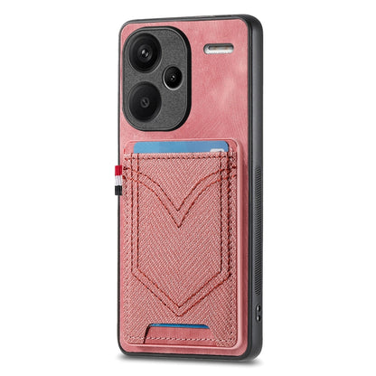 Custodia per cellulare Xiaomi  in pelle con texture denim con slot per schede