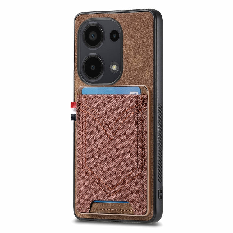 Custodia per cellulare Xiaomi  in pelle con texture denim con slot per schede