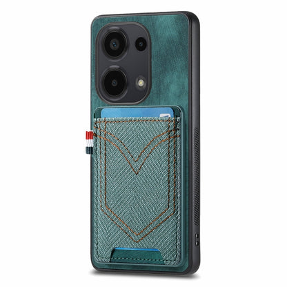 Custodia per cellulare Xiaomi  in pelle con texture denim con slot per schede