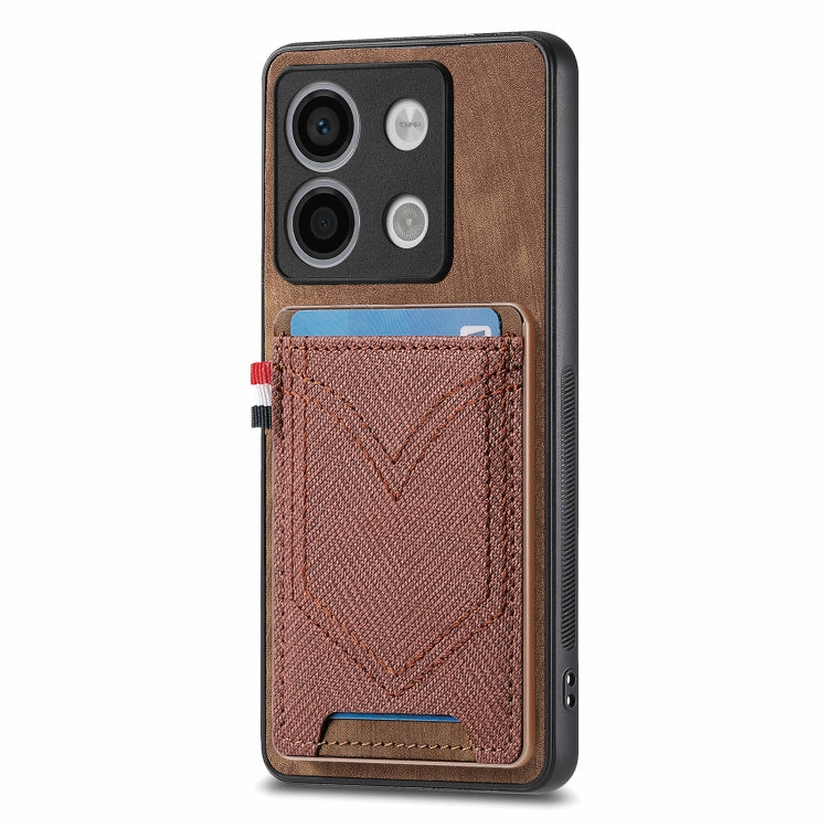 Custodia per cellulare Xiaomi  in pelle con texture denim con slot per schede