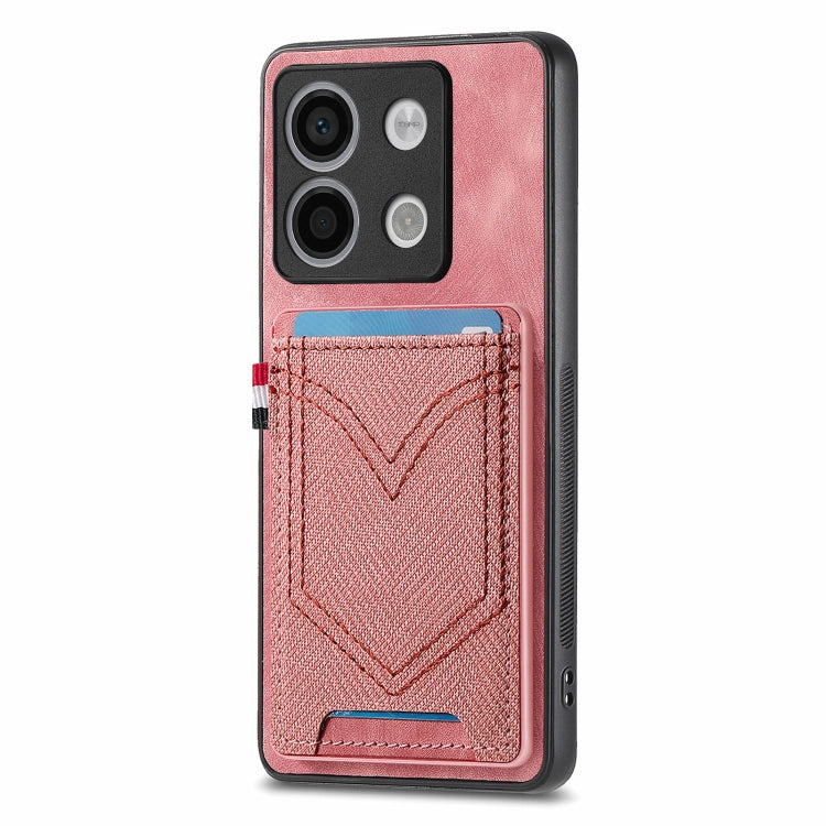 Custodia per cellulare Xiaomi  in pelle con texture denim con slot per schede