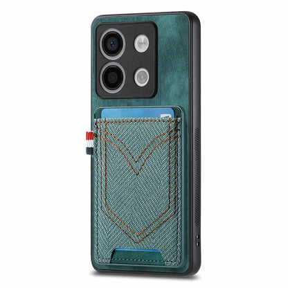 Custodia per cellulare Xiaomi  in pelle con texture denim con slot per schede