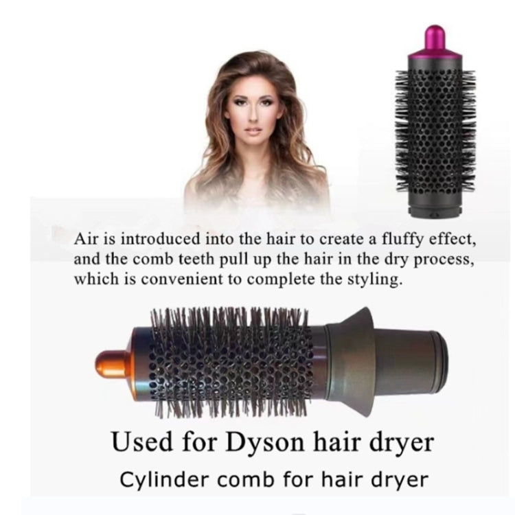 Per Dyson Airwrap Cylinder Comb Hair Dryer Curling Attachment, 40mm Cylinder Comb Rose Red