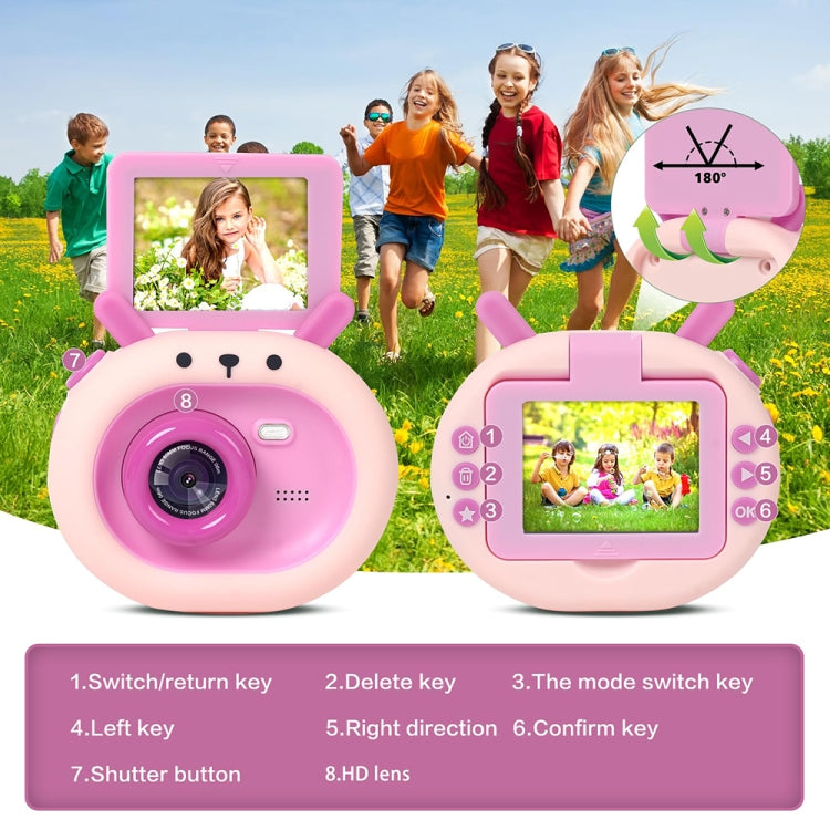 Fotocamera Digitale per Bambini S2 con Schermo Ribaltabile a 180 Gradi e Video HD 1080P