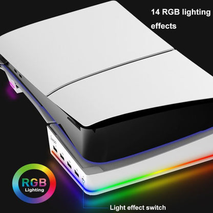 Supporto Orizzontale con Luce RGB IPEGA PG-P5S021 per PS5 Slim - 4 HUB USB