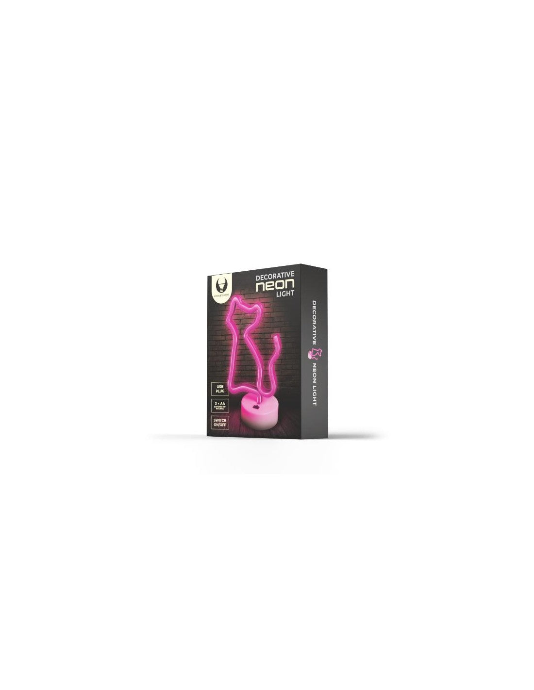 Pink Cat - Lampada Neon LED con base d'appoggio