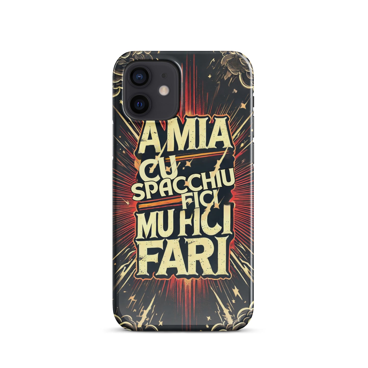 Cover con fibbia per iPhone® "A mia Cu Spacchiu Fici Muri Fari" - Collezione Etna Spirits