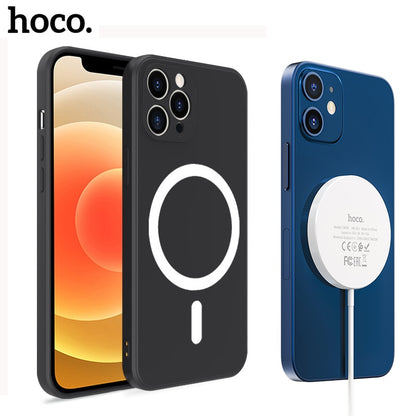 Cover magnetica wireless in silicone liquido per iPhone serie 11/12 HOCO.